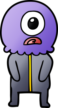 Çizgi film Tepegöz uzaylı uzay adamı bir insan tarafından çizildi.