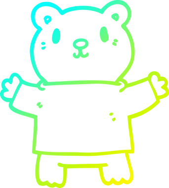 Bir insan tarafından çizilmiş bir oyuncak ayının soğuk çizgi çizimi.