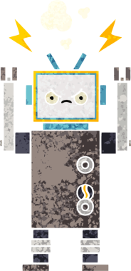 Bir insan tarafından çizilmiş bir robotun retro çizim tarzı karikatürü