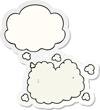 Düşünce baloncuklu duman bulutu insan tarafından çizilmiş bir çıkartma.
