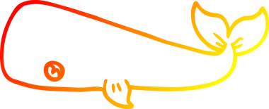 Bir insan tarafından çizilmiş karikatür balinası çizimi