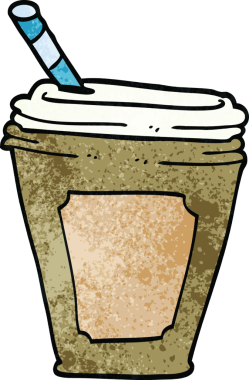 Bir insan tarafından çizilmiş kamışlı karalama kahve fincanı.