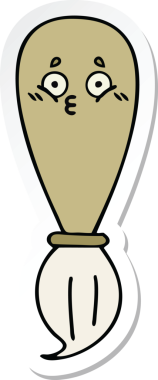 Bir insan tarafından çizilmiş şirin bir karikatür fırçasının çıkartması.