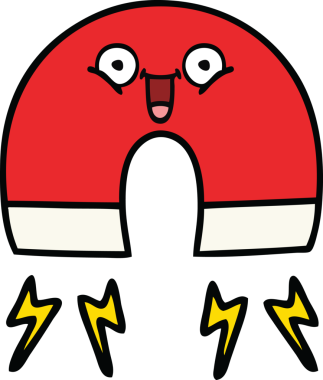 Bir insan tarafından çizilmiş şirin bir mıknatıs karikatürü