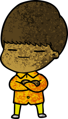 Bir insan tarafından çizilmiş kendini beğenmiş bir çocuk.