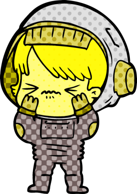 Bir insan tarafından çizilen hatayı yapan uzay kızı.