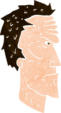 Bir insan tarafından çizilmiş kızgın bir yüz.