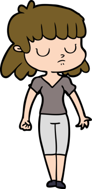 Bir insan tarafından çizilmiş ilgisiz bir kadın çizgi filmi.