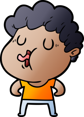 Bir insan tarafından çizilmiş bir karikatür adam.