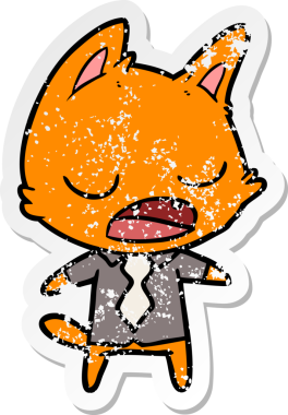 Bir insan tarafından çizilmiş konuşan bir kedi patronunun sıkıntılı çıkartması.