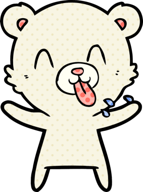 kaba karikatür kutup ayısının insan tarafından çizilmiş dili.