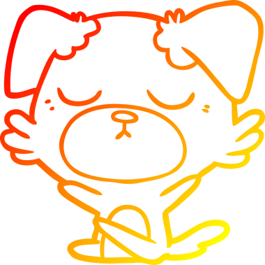 Bir insan tarafından çizilmiş sevimli bir köpeğin sıcak çizgi çizgisi.