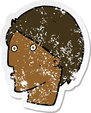 Bir insan tarafından çizilmiş bir karikatürün gerilimli çıkartması.