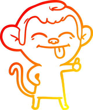 Bir insan tarafından çizilmiş komik çizgi maymun çizimi.