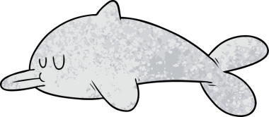 bir insan tarafından çizilmiş karikatür yunusu