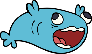 Bir insan tarafından çizilmiş bir balık karalaması.