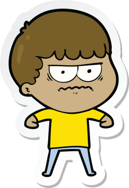 Bir insan tarafından çizilmiş bir karikatür çıkartması.