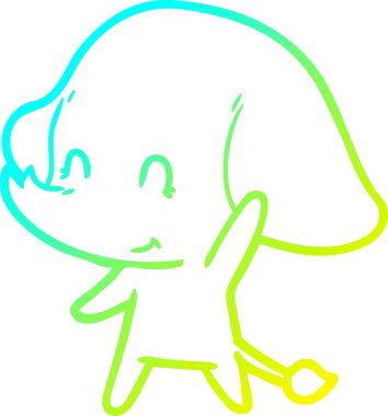 Bir insanın çizdiği karikatür çiziminin soğuk gradyan çizimi