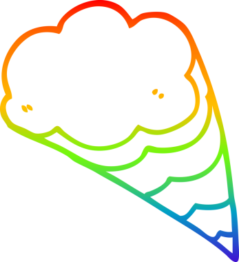 gökkuşağı gradyan çizgi çizimi bir insan tarafından çizilmiş karikatür dekoratif bulut öğesi