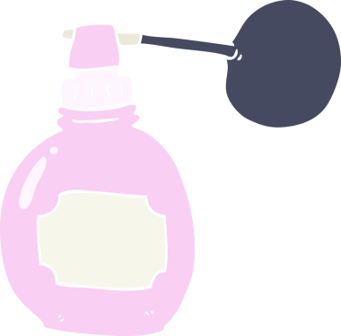 Bir insan tarafından çizilen parfüm şişesinin düz renk çizimi