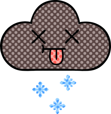 Bir insan tarafından çizilmiş fırtına kar bulutu çizgi filmi.