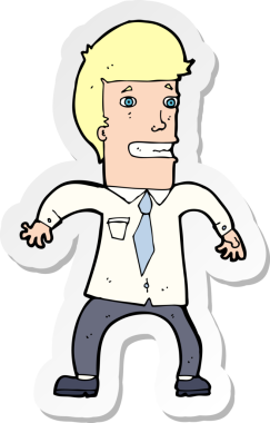 Bir insan tarafından çizilmiş sinirli bir iş adamının çıkartması.