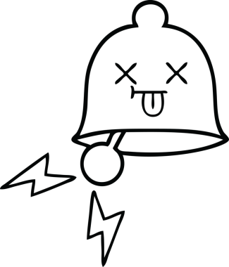 Bir insan tarafından çizilmiş zil karikatürü