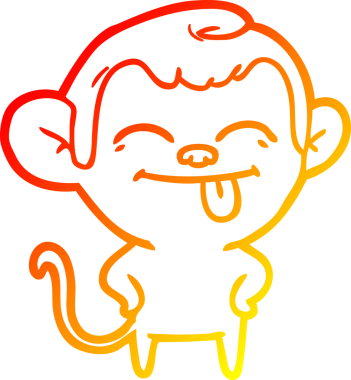 Bir insan tarafından çizilmiş komik çizgi maymun çizimi.