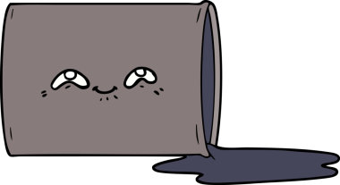 Bir insan tarafından çizilmiş karikatür yağı varili.