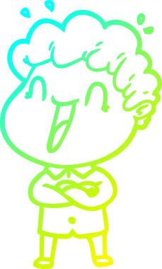 Bir insan tarafından çizilmiş mutlu bir adamın soğuk çizgi çizimi.