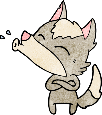 Bir insan tarafından çizilmiş uluyan kurt çizgi filmi.