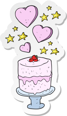 Bir insan tarafından çizilmiş bir karikatür pastasının etiketi.