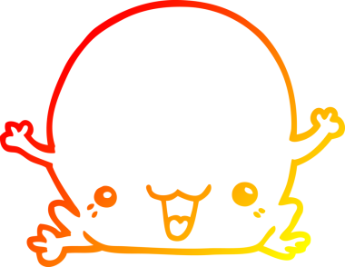 Bir insan tarafından çizilmiş bir kurbağanın sıcak çizgi çizimi