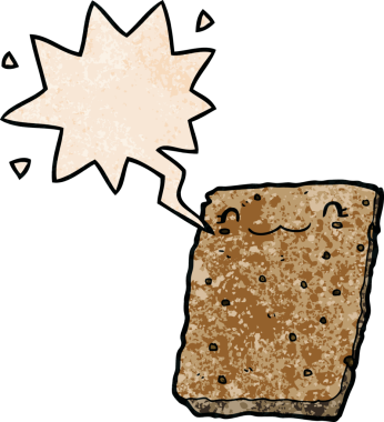 bir insan tarafından çizilmiş eski moda konuşma baloncuklu çizgi film bisküvisi