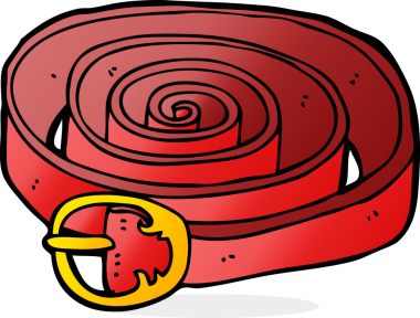 Bir insan tarafından çizilmiş çizgi film kemeri.