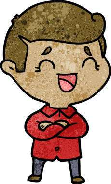 Bir insan tarafından çizilmiş gülen adam.