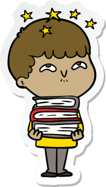 Bir insan tarafından çizilmiş bir karikatür çıkartması.