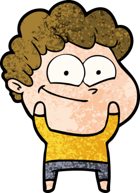 Bir insan tarafından çizilmiş mutlu bir adam.