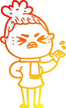 Bir insan tarafından çizilmiş kızgın bir karikatür çizimi.