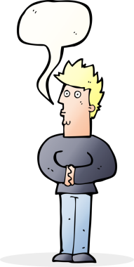 Bir insan tarafından çizilmiş konuşma balonlu sinirli bir adam.