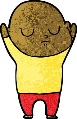 bir insan tarafından çizilmiş kel bir adam.