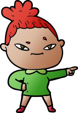 Bir insan tarafından çizilmiş karikatür kadın.