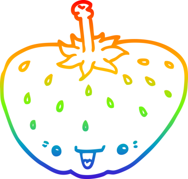 Bir insan tarafından çizilmiş bir çilek karikatürü gradyan çizimi