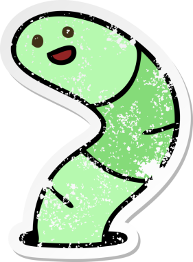 İnsan eliyle çizilmiş garip bir çizgi film yılanının sıkıntılı çıkartması.