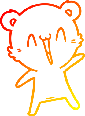 Bir insan tarafından çizilen mutlu ayı karikatürünü çiziyorum.