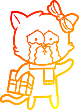 Bir insan tarafından çizilmiş çizgi film kedisinin sıcak çizgi çizimi