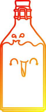 Bir insan tarafından çizilmiş eski bir meyve suyu şişesinin sıcak çizgi çizimi