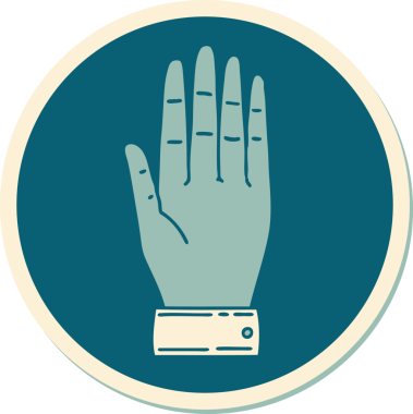 Bir insan tarafından çizilmiş geleneksel bir el dövmesi çıkartması.