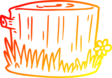 Bir insan tarafından çizilmiş karikatür ağacının sıcak çizgi çizimi