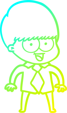 Bir insan tarafından çizilmiş mutlu çizgi film çocuğu çizimi.